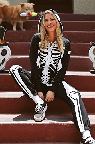 Tipsy Elves Women's Halloween Costume Outfit Skeleton Jumpsuit Medium