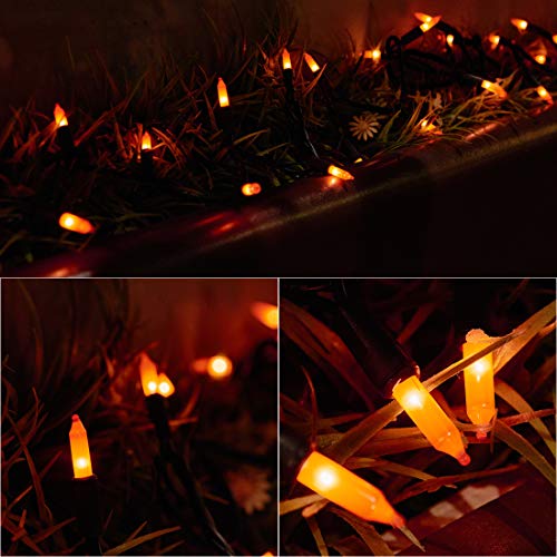 Twinkle Star LED Battery Operated Christmas Lights Mini String Lights, Waterproof Tree Lights with 8 Lighting Modes,Indoor Outdoor Patio Garden Party Wedding Christmas (Orange, 50 count)