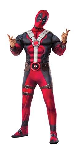 Marvel Deadpool Adult Costume, Deluxe Muscle Chest & Mask