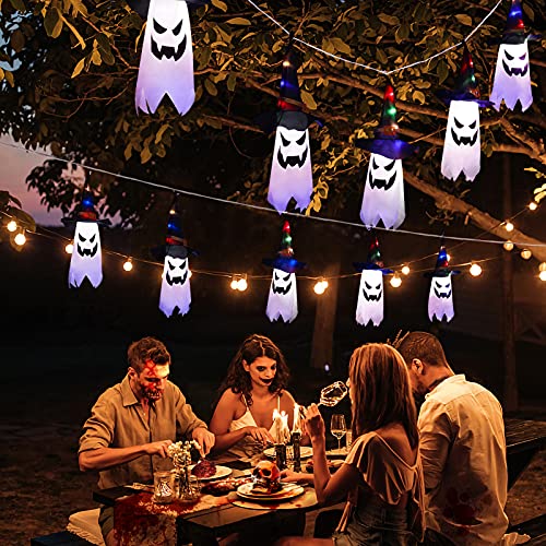 VIKASI Halloween Lights, 11.5ft Battery Operated 5 Ghost Led String Lights Halloween Decorations, Scary Halloween Decoration for Indoor Outdoor Home Party Halloween Decor