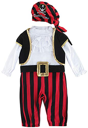 COSLAND Baby Pirate Costume Boy Halloween Outfit 18-24 Months, Black