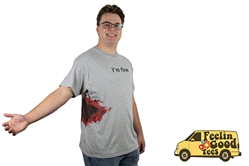 I'm Fine Graphic Sarcastic Movie Halloween Zombie Funny T Shirt M Ash