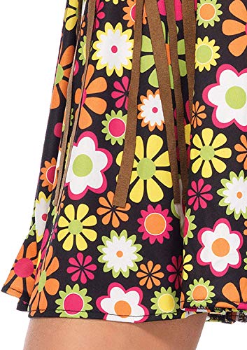Leg Avenue Women's 2 Pc Starflower Hippie Costume with Dress, Headband, Multi, 3X / 4X