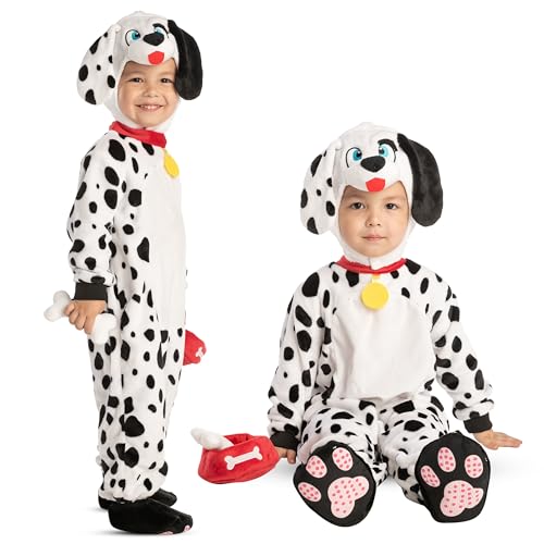 Spooktacular Creations Baby Dalmatian Puppy Costume for Infant Toddler Kids Dog Costume Halloween Trick or Treat Party (6-12 months)