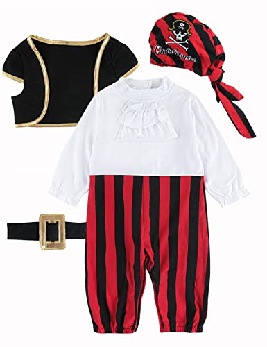 COSLAND Baby Pirate Costume Boy Halloween Outfit 18-24 Months, Black