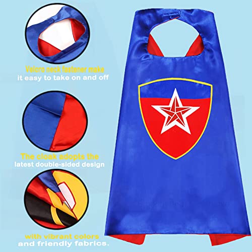 Superhero Double Side Cape and Mask, Halloween Toy Gifts for Kids