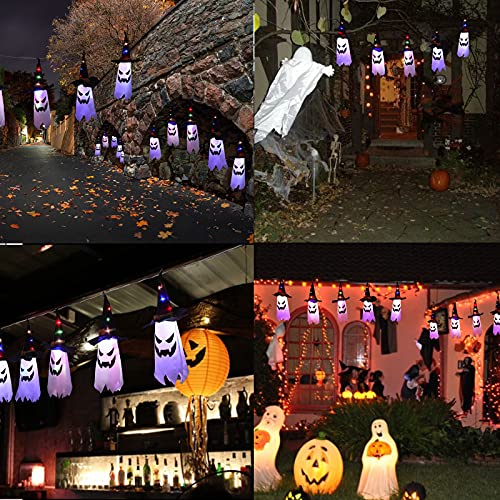 VIKASI Halloween Lights, 11.5ft Battery Operated 5 Ghost Led String Lights Halloween Decorations, Scary Halloween Decoration for Indoor Outdoor Home Party Halloween Decor