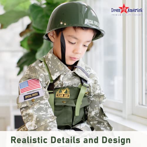 Dress Up America Army Costume for Kids - Soldier Costume Set for Boys and Girls - Special Forces Uniform Costume