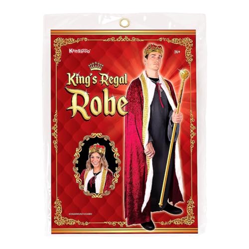 Kangaroo King Costume for Men and Women - Kings Red Cape for Halloween Costumes - Velvet Lord Farquaad Costume King Cape - King & Queen Royal Cape for Dress Up Costume