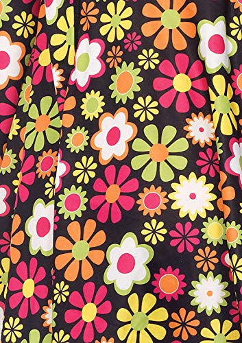 Leg Avenue Women's 2 Pc Starflower Hippie Costume with Dress, Headband, Multi, 3X / 4X