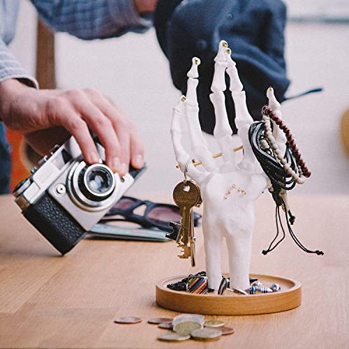 Gothic Skeleton Hand Ring and Jewelry Stand
