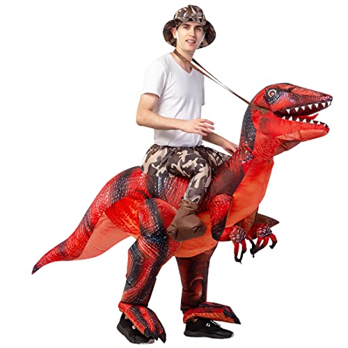 GOOSH Inflatable Dinosaur Costume for Adult Halloween Costume Women Man 72FT Funny Blow up Costume for Halloween Party Cosplay