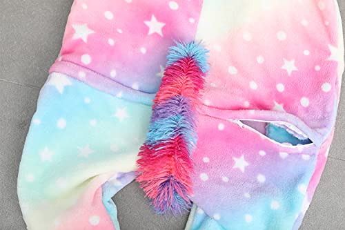 HQFURS Kids Unisex Unicorn Costume Animal Onesie Pajamas Halloween Christmas Gifts 6t