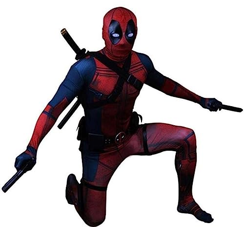3D Style Superhero Halloween Cosplay Adult Bodysuit - Red