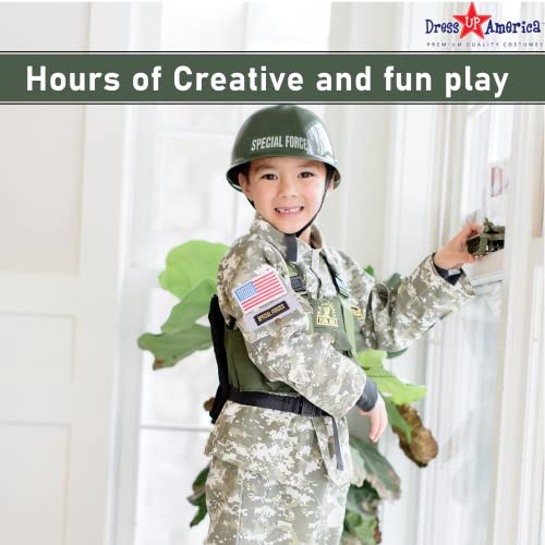Dress Up America Army Costume for Kids - Soldier Costume Set for Boys and Girls - Special Forces Uniform Costume