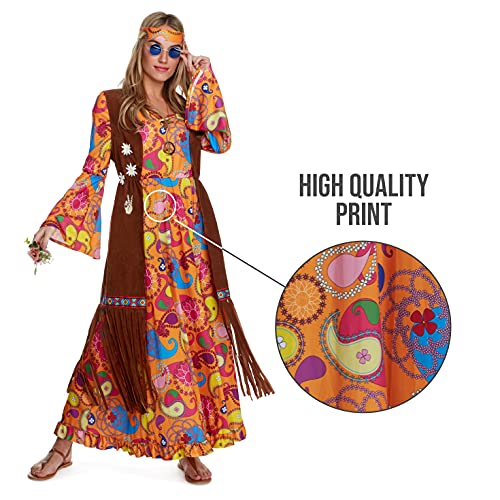 Morph - Hippie Costume Women - Hippie Dress - 70s outfits - 70s Costume For Women - Hippie Dress Costume Women - 60s Costume For Women - 70's Dress -Size XXL