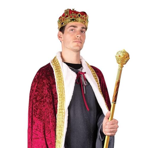 Kangaroo King Costume for Men and Women - Kings Red Cape for Halloween Costumes - Velvet Lord Farquaad Costume King Cape - King & Queen Royal Cape for Dress Up Costume