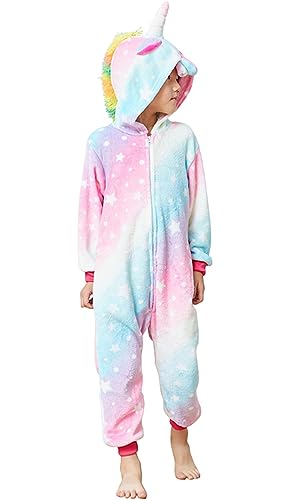HQFURS Kids Unisex Unicorn Costume Animal Onesie Pajamas Halloween Christmas Gifts 6t