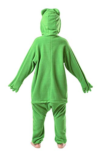 CANASOUR Unisex Anime Halloween Kids Green Frog Onesie For 10-12 Years Girls Boys One Piece Christmas Costume Party Cosplay Pyjamas (10 Years, Frog)