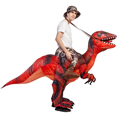 GOOSH Inflatable Dinosaur Costume for Adult Halloween Costume Women Man 72FT Funny Blow up Costume for Halloween Party Cosplay