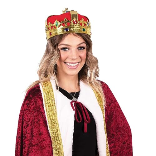 Kangaroo King Costume for Men and Women - Kings Red Cape for Halloween Costumes - Velvet Lord Farquaad Costume King Cape - King & Queen Royal Cape for Dress Up Costume