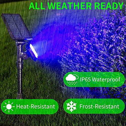 JSOT Solar Lights Outdoor, Color Changing Solar Spot Lights Outdoor, Solar Powered Spotlight Waterproof Tree Lights for Outside Garden Yard Backyard Pathway Driveway Landscape Lighting, 4 Pack