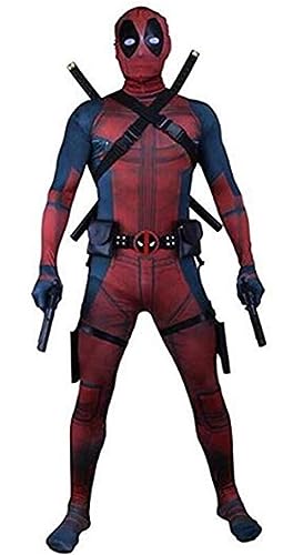 3D Style Superhero Halloween Cosplay Adult Bodysuit - Red