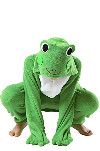 CANASOUR Unisex Anime Halloween Kids Green Frog Onesie For 10-12 Years Girls Boys One Piece Christmas Costume Party Cosplay Pyjamas (10 Years, Frog)