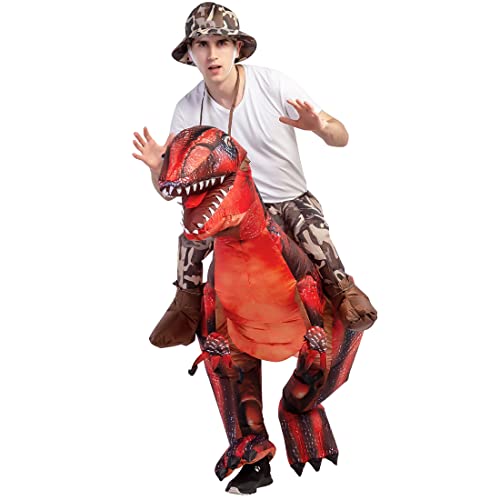 GOOSH Inflatable Dinosaur Costume for Adult Halloween Costume Women Man 72FT Funny Blow up Costume for Halloween Party Cosplay