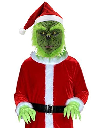 Green Monster mask, Fanny Latex mask for Halloween and Christmas cosplay.
