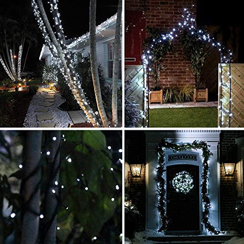 OUTYLTS Christmas String Lights End-to-End Plug 8 Modes 108FT 300 LED IP55 Outdoor Waterproof UL Certificated Indoor Fairy Lights Garden Wedding Christma Trees Parties Decoration White Light