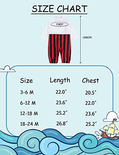 COSLAND Baby Pirate Costume Boy Halloween Outfit 18-24 Months, Black