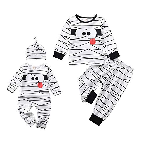 Aalizzwell Toddler Baby Halloween Romper Pants Set for Kids Funny Mummy Jumpsuit (Mummy Romper, 12-18Months)