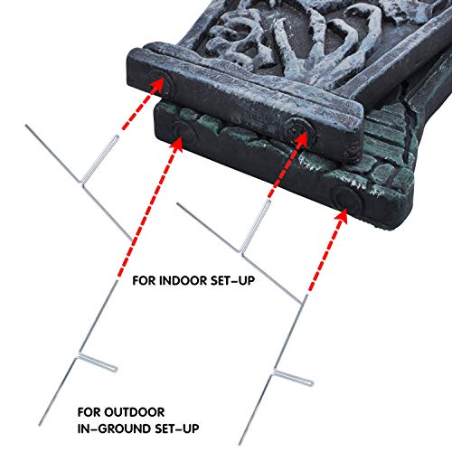 JOYIN 17” Halloween Foam Graveyard Tombstone Yard Decorations(6 Pack), RIP Headstone with Different Styles and Bonus Metal Stakes for Halloween Yard Outdoor Indoor Decorations