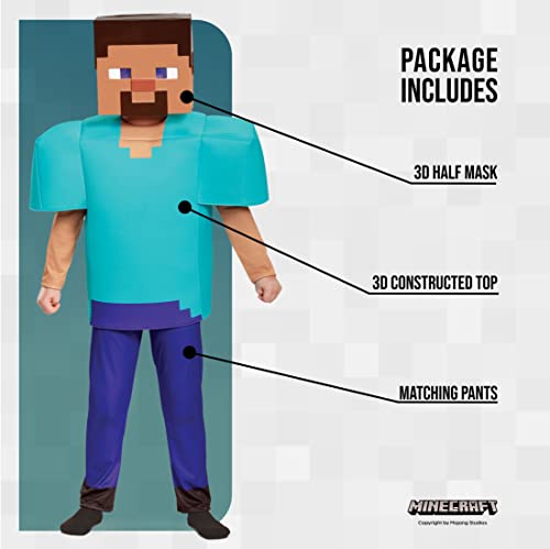 Steve Deluxe Minecraft Costume, Small, Multicolor - Holiday