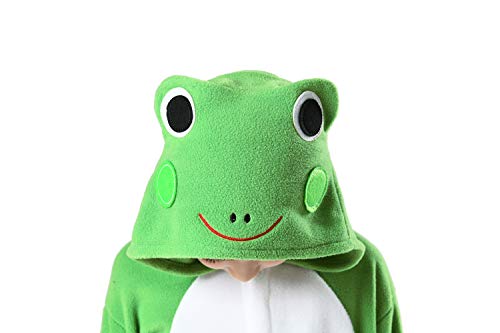 CANASOUR Unisex Anime Halloween Kids Green Frog Onesie For 10-12 Years Girls Boys One Piece Christmas Costume Party Cosplay Pyjamas (10 Years, Frog)