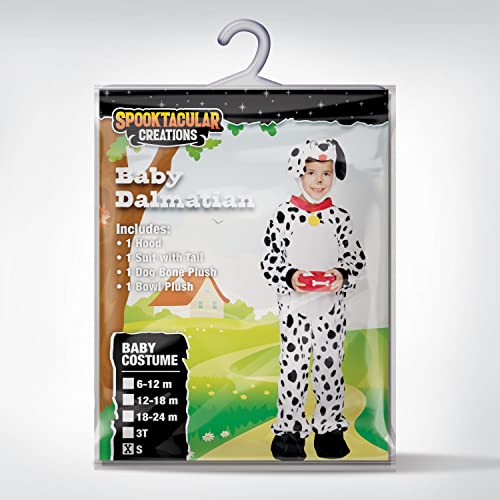 Spooktacular Creations Baby Dalmatian Puppy Costume for Infant Toddler Kids Dog Costume Halloween Trick or Treat Party (6-12 months)