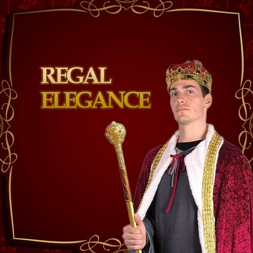 Kangaroo King Costume for Men and Women - Kings Red Cape for Halloween Costumes - Velvet Lord Farquaad Costume King Cape - King & Queen Royal Cape for Dress Up Costume