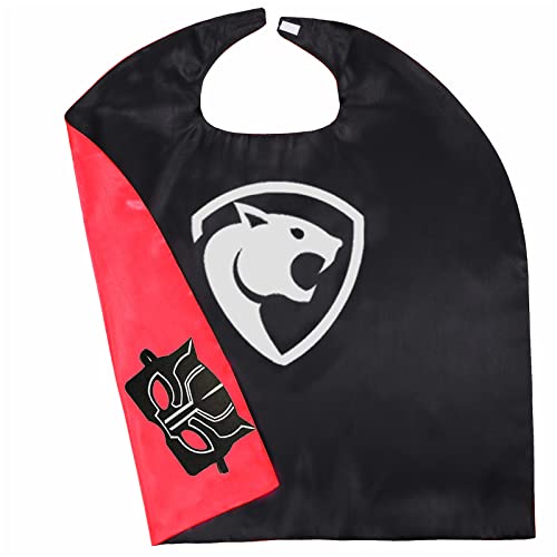 Superhero Double Side Cape and Mask, Halloween Toy Gifts for Kids