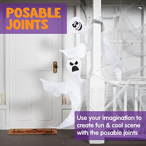 JOYIN 2 Pack 53" Halloween Bendable Tree Wrap Ghost for Halloween Decoration Outdoor, Lawn Decor, Tree, Pilar Decorations, Ghost Party Supplies