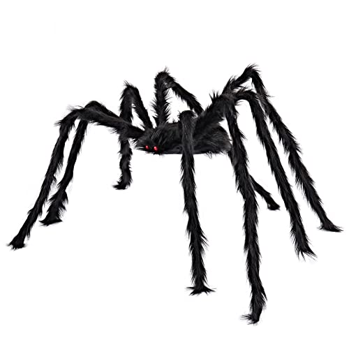 JOYIN 5 Ft. Halloween Outdoor Decorations Hairy Spider,Scary Giant Spider Fake Large Spider Hairy Spider Props for Halloween Yard Decorations Party Decor, Black
