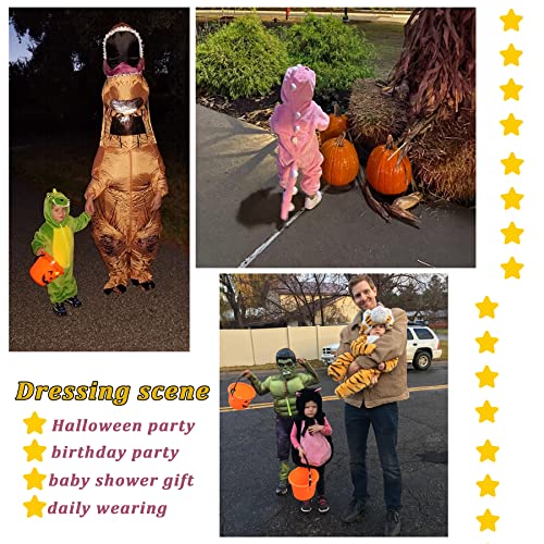 TONWHAR Kids' And Toddlers' Infant Tiger Dinosaur Animal Fancy Dress Costume Outfit Hooded Romper Jumpsuit (6-12 Months/Height:26"-29",Tiger)