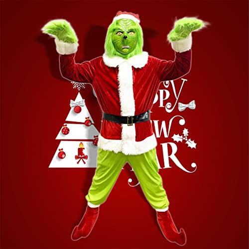 Christmas Santa Costume for Men - Green Monster Suit