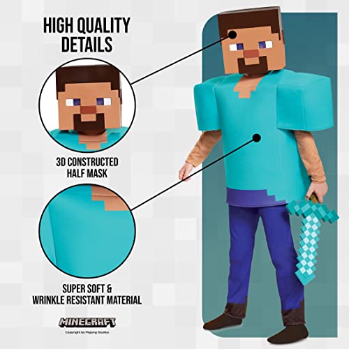 Steve Deluxe Minecraft Costume, Small, Multicolor - Holiday