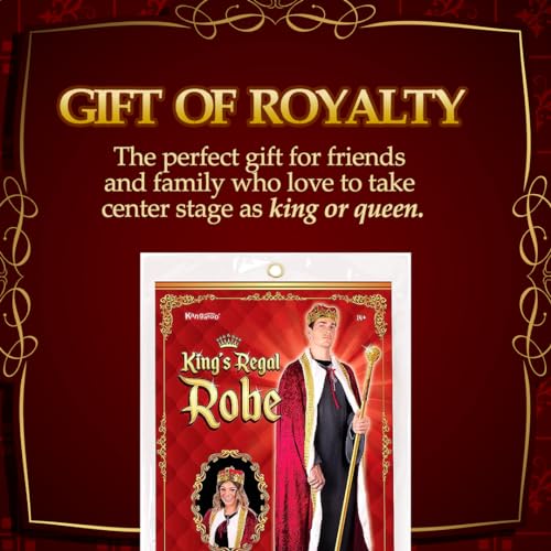 Kangaroo King Costume for Men and Women - Kings Red Cape for Halloween Costumes - Velvet Lord Farquaad Costume King Cape - King & Queen Royal Cape for Dress Up Costume