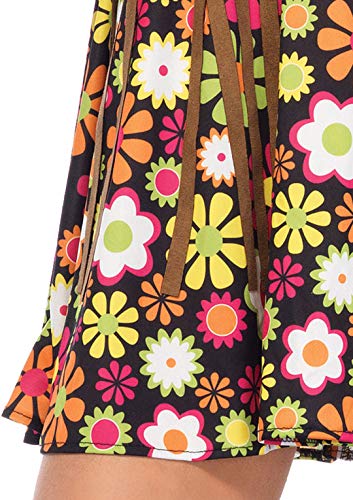 Leg Avenue Women's 2 Pc Starflower Hippie Costume with Dress, Headband, Multi, Small
