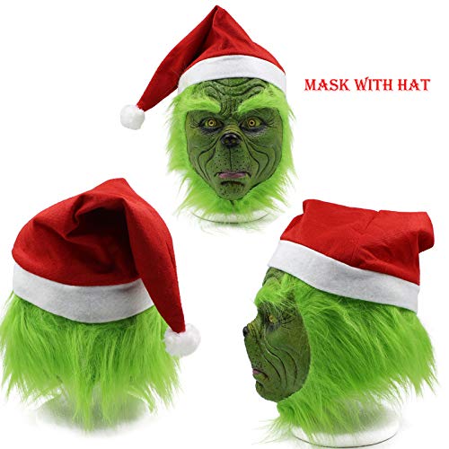 Green Monster mask, Fanny Latex mask for Halloween and Christmas cosplay.
