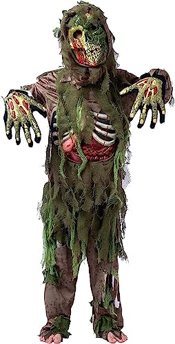 Spooktacular Creations Swamp Deluxe Skeleton Living Dead Zombie Costume for Halloween Kids Monster Role-Playing-M(8-10yr)