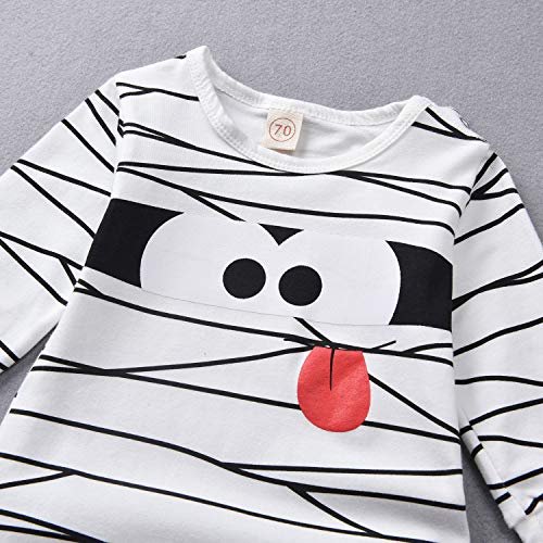 Aalizzwell Toddler Baby Halloween Romper Pants Set for Kids Funny Mummy Jumpsuit (Mummy Romper, 12-18Months)