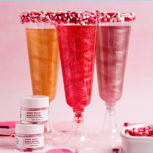 Sweets Indeed, Edible Glitter, Perfect for Drinks, Cocktails, Beverages & Cake Decorating, Dessert Cake Topper, Gift, 4 grams (Gold Edible Glitter)